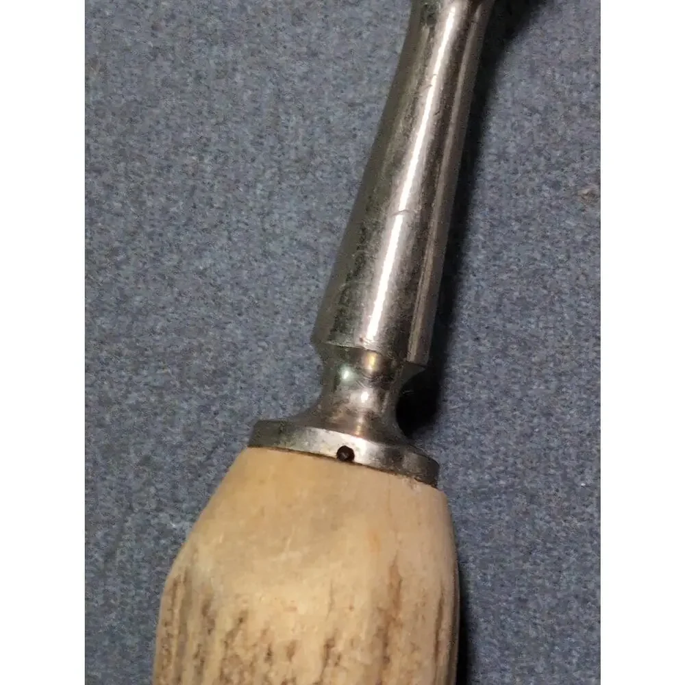 Carved Antler Deer Meat Carving Serving Fork Vintage